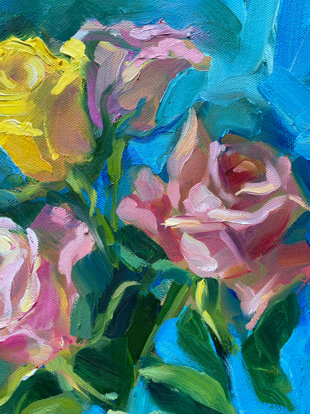 NEW! Roses on Blue