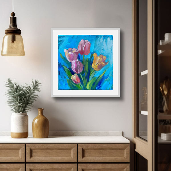 NEW! Tulips on Blue