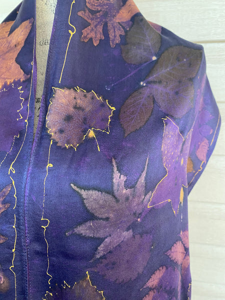 Purple and Gold on Satin