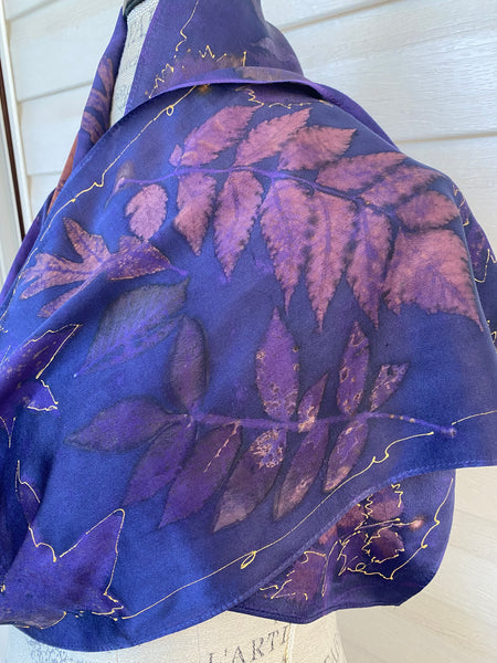 Purple and Gold on Satin